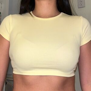 Light Yellow Crop Top